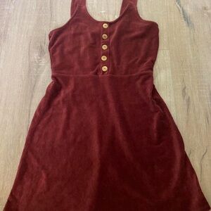 Red Sleeveless Scoop Neck Casual Sundress